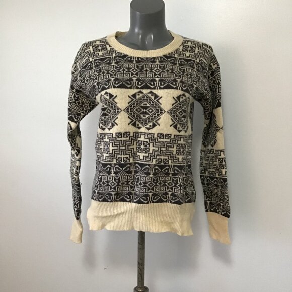 Roots Knit Wool Fair Isle Scoop Neck Sweater Size S - Picture 1 of 12